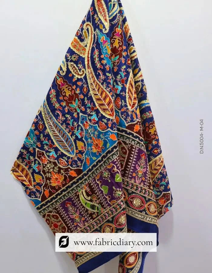 Online fabric embroidery fabric inspired by Rohit Bal and Elie Saab