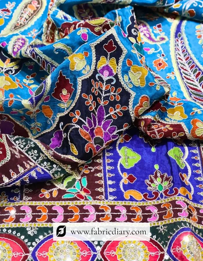  Online fabric embroidery fabric inspired by Manish Malhotra and Karl Lagerfeld