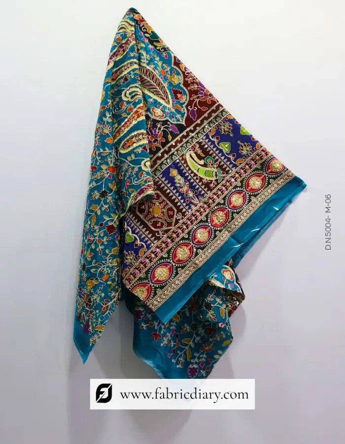 Position print embroidery fabric inspired by Ritu Kumar and Tom Ford