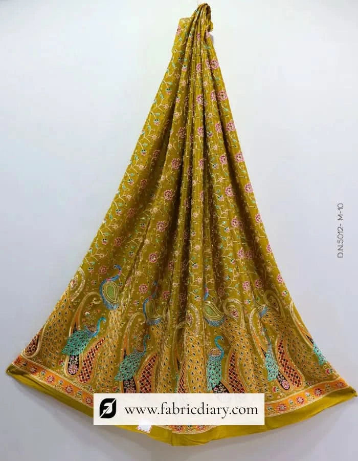  Position print embroidery fabric inspired by Tarun Tahiliani and Karl Lagerfeld
