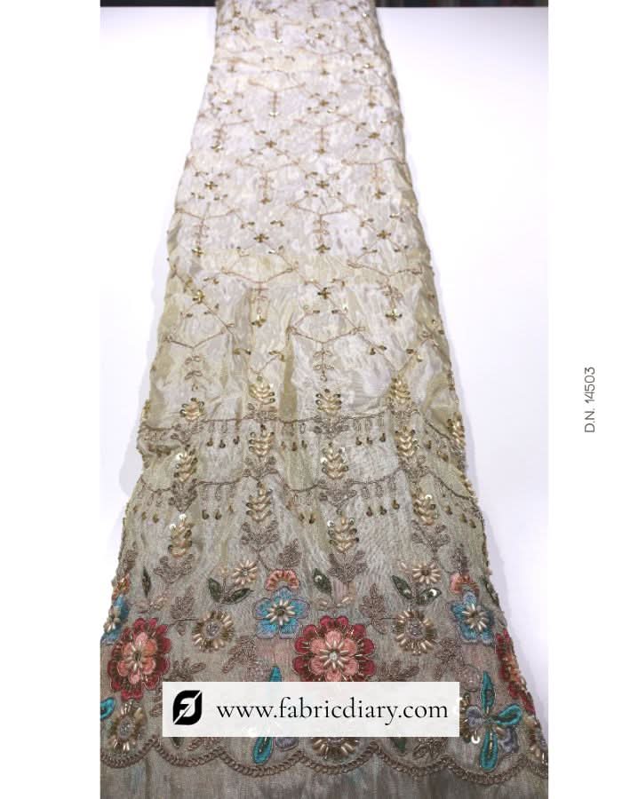 Colorful embroidery fabric border for Indian wear