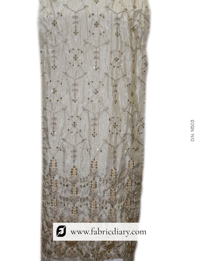 Zari and sequins hem trim fabric for fashion boutiques