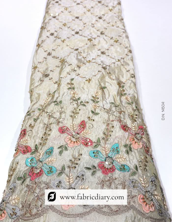Sequins and zari work trim for Anarkali dresses