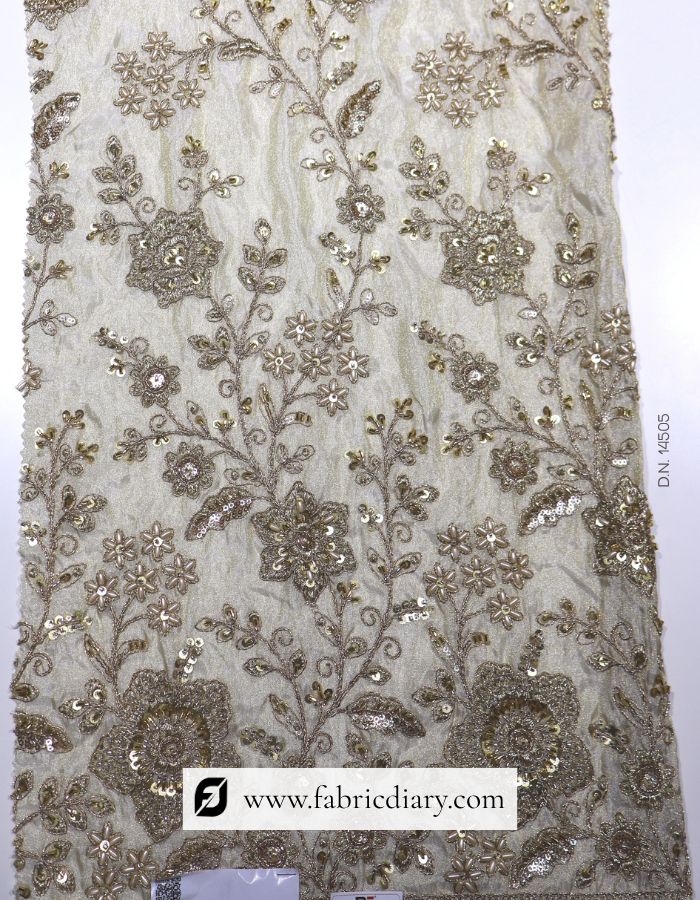Dyeable embroidery appliqué with beads for gowns
