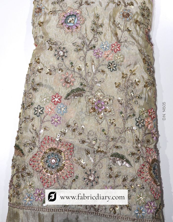 Multicolor embroidered lace for long designer dresses