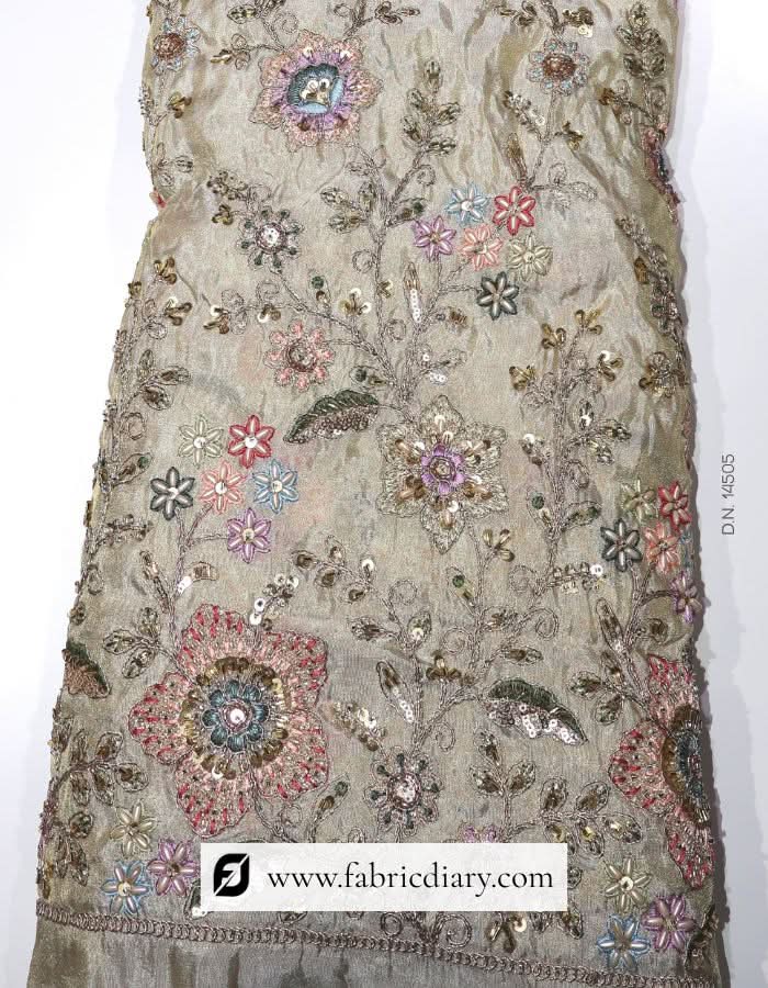 Multicolor embroidered lace for long designer dresses