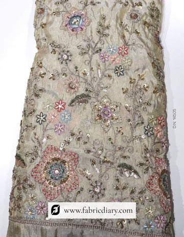Multicolor embroidered lace for long designer dresses