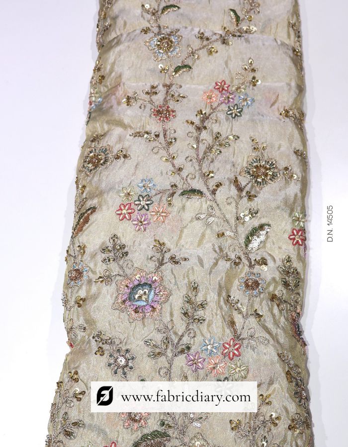 Multicolor embroidered lace for long designer dresses
