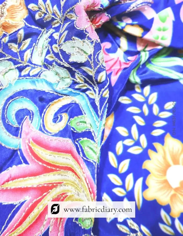 Soft and smooth cotton base fabric with engineered floral motifs