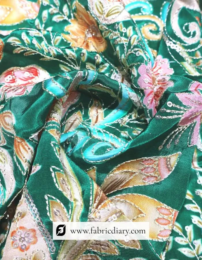 On-hand position print fabric with modern floral design