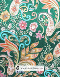 Stocked floral print fabrics with engineered layout