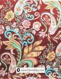 Export-quality designer print fabric with discount badge