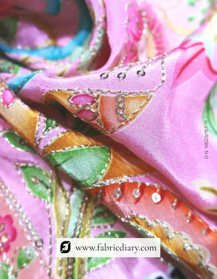Position printed fabric manufactured for bridal & couture
