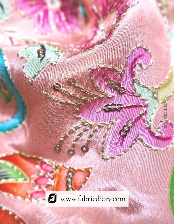 Silk blend position print fabric for European fashion houses – exporters ready