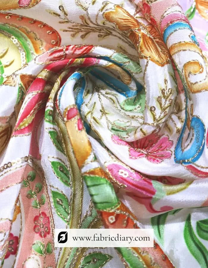 Designer floral print fabric for partywear – wholesale exporter France