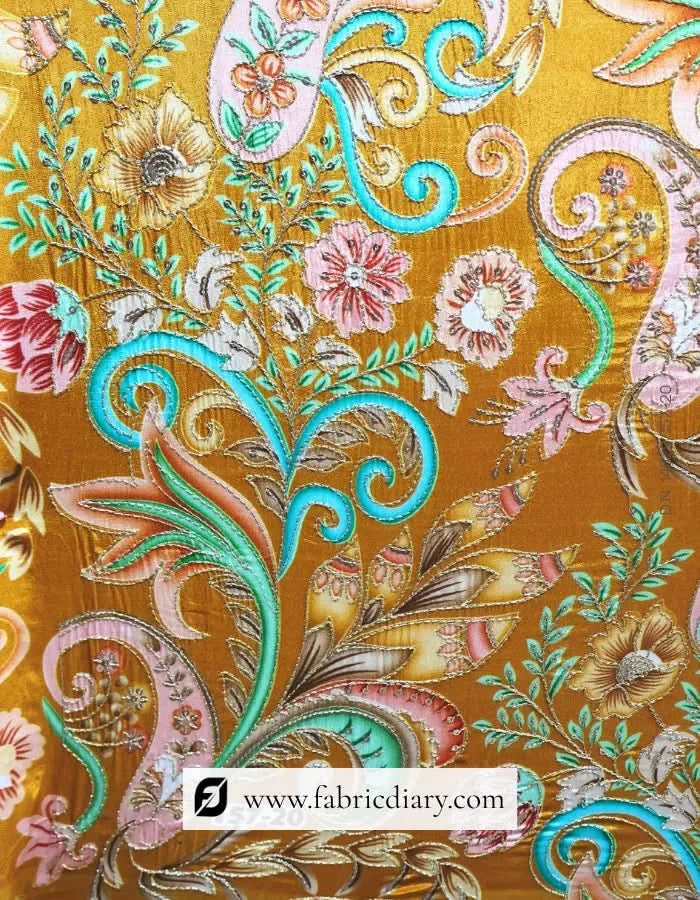 Silk position printed fabric – exclusive stock for UK bridal market