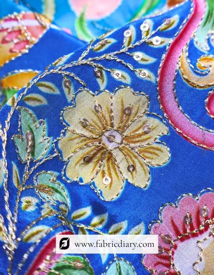 Bridal floral print fabric for lehengas – designer trusted in Punjab