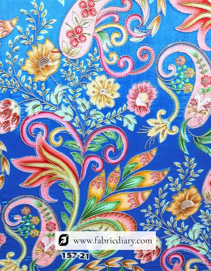 Bridal floral print fabric for lehengas – designer trusted in Punjab