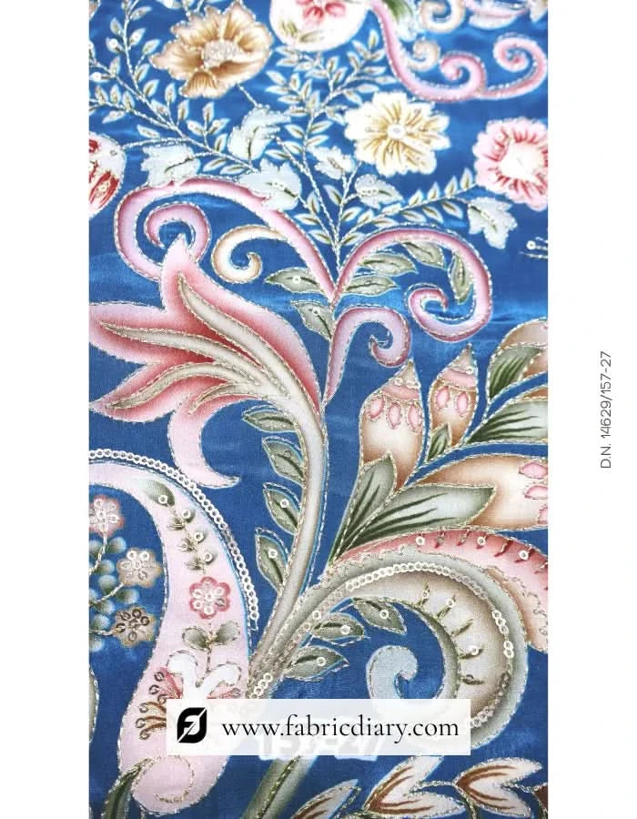 Buy embroidered floral print fabric online – Italy partywear shops