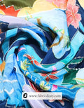 Azure Haute couture embroidery textile, Fashion fabric for boutiques & Printed fabric for dresses