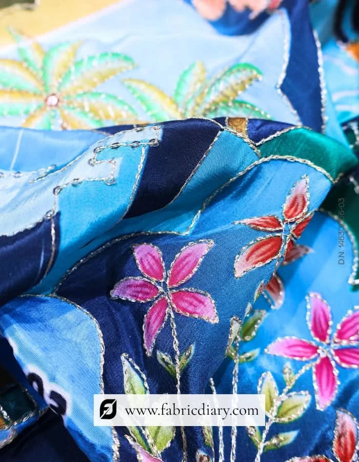 Azure Embroidery fabric online, Online fabric & Bulk embroidery fabric India