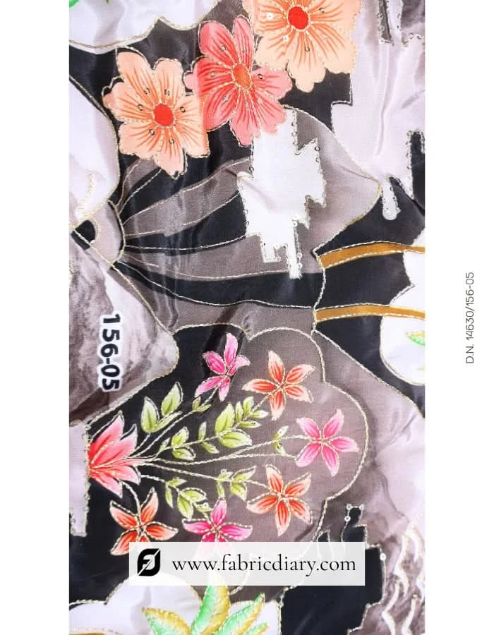 Gray Wholesale fabric online, Embroidered textile for export & Haute couture embroidery textile