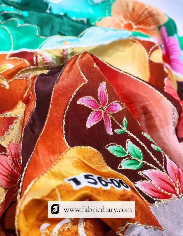 Magenta Fashion fabric for boutiques, Bulk embroidery fabric India & Wholesale fabric online