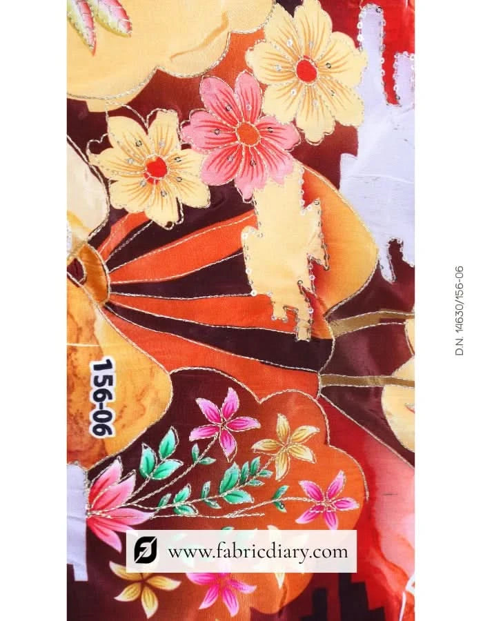 Magenta Plain and printed fabric, Printed fabric for dresses & Panel printed fabric