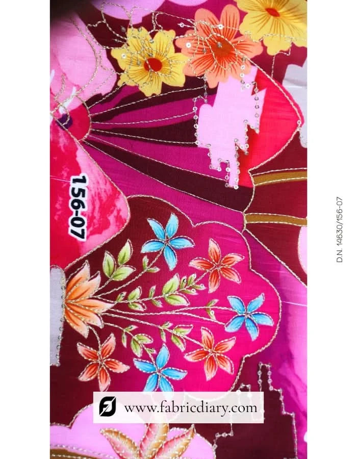 Blue Bulk embroidery fabric India, Plain and printed fabric & Online fabric
