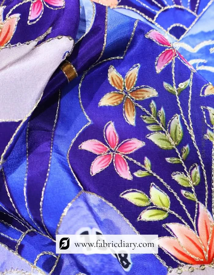 Pink Embroidery fabric online, Panel printed fabric & Fashion fabric for boutiques