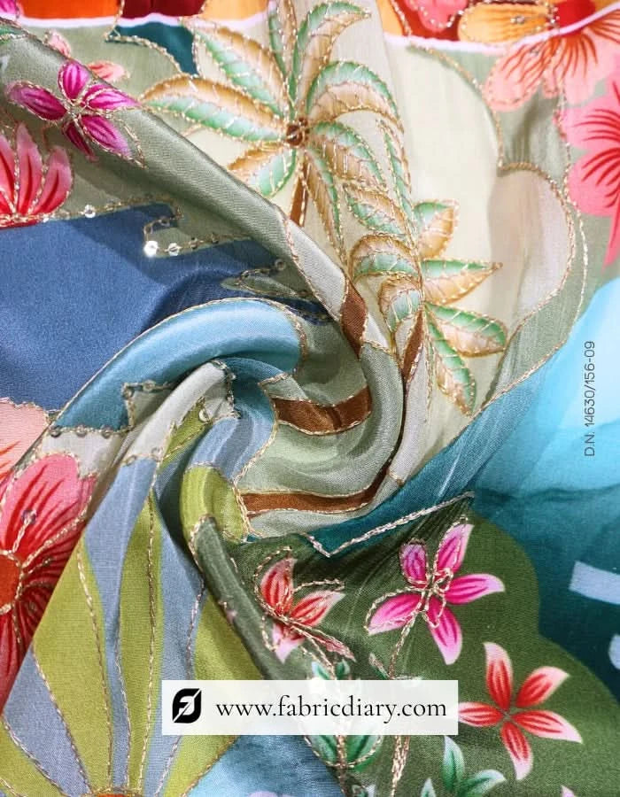 Purple Designer approved fabric, Abaya and kaftan fabric & Bulk embroidery fabric India