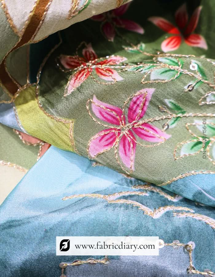 Purple Saudi Designer Panel Fabric for Weddings