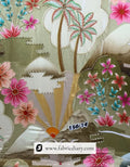 Blue Plain and printed fabric, Haute couture embroidery textile & Export quality fabric