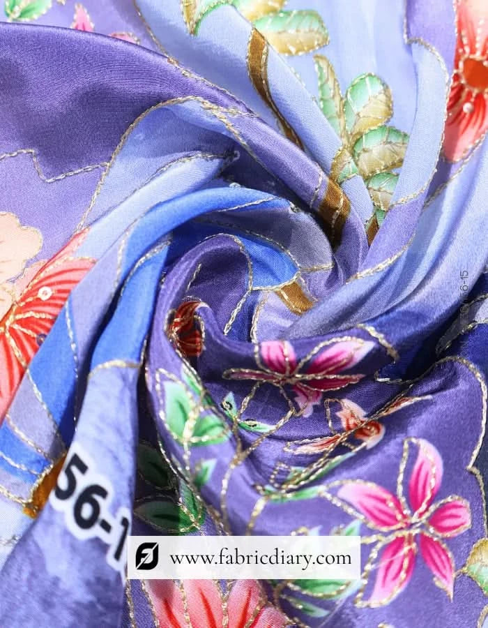 Orange Abaya and kaftan fabric, Embroidery fabric online & Wholesale fabric online