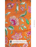 Panel printed fabric in grey-orange tones for kurtis