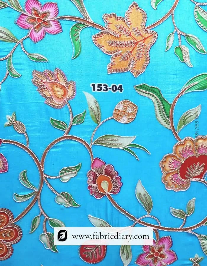Gujarat-inspired position printed floral fabric