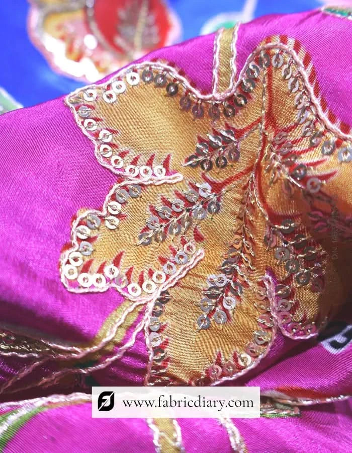 Neon Pink Designer Panel Print Fabric – Haryana Wholesale Buy #14631 /153-05