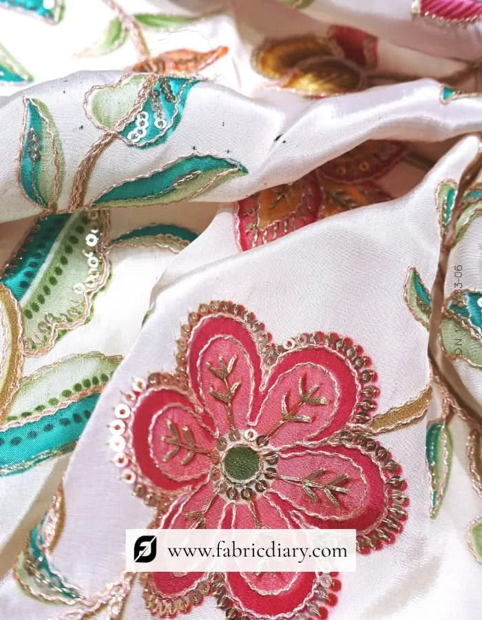 Jharkhand fashion inspired light grey floral fabric