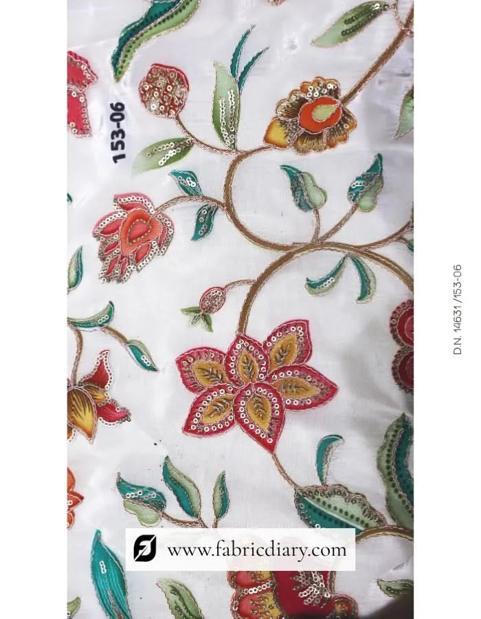 Fabric Diary's premium light grey floral fabric