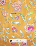  Flatlay of blue panel printed floral fabric