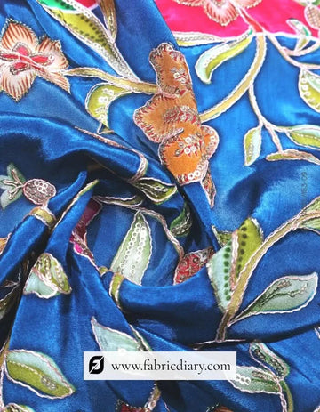 Azure Panel Print Floral Fabric – Madhya Pradesh Premium Range #14631 /153-09