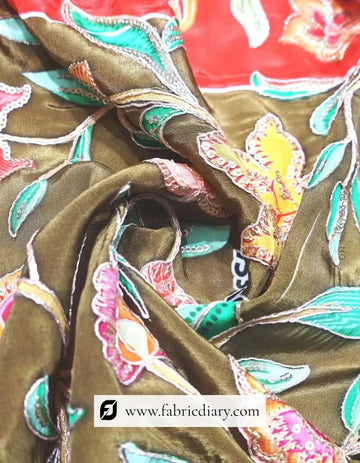 Grey-Brown Floral Engineered Print Fabric – Maharashtra Deal Zone #14631 /153-10