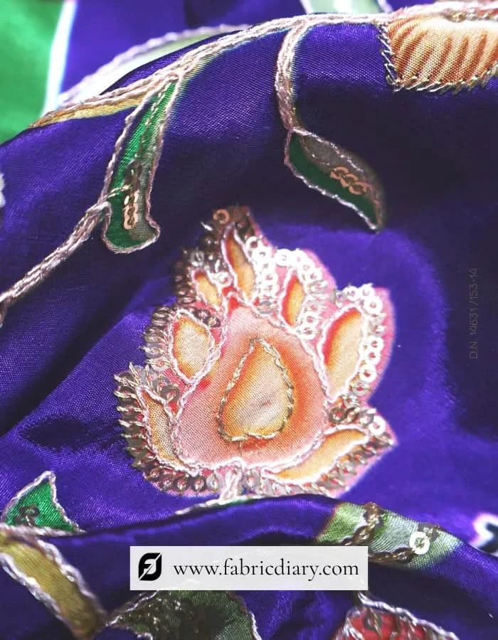 Indigo Floral Panel Print Fabric – Telangana Trending Textile #14631 /153-14