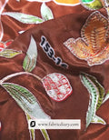  Artisan working with floral fabric in Madhya Pradesh