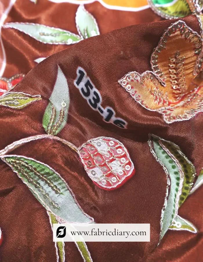  Artisan working with floral fabric in Madhya Pradesh