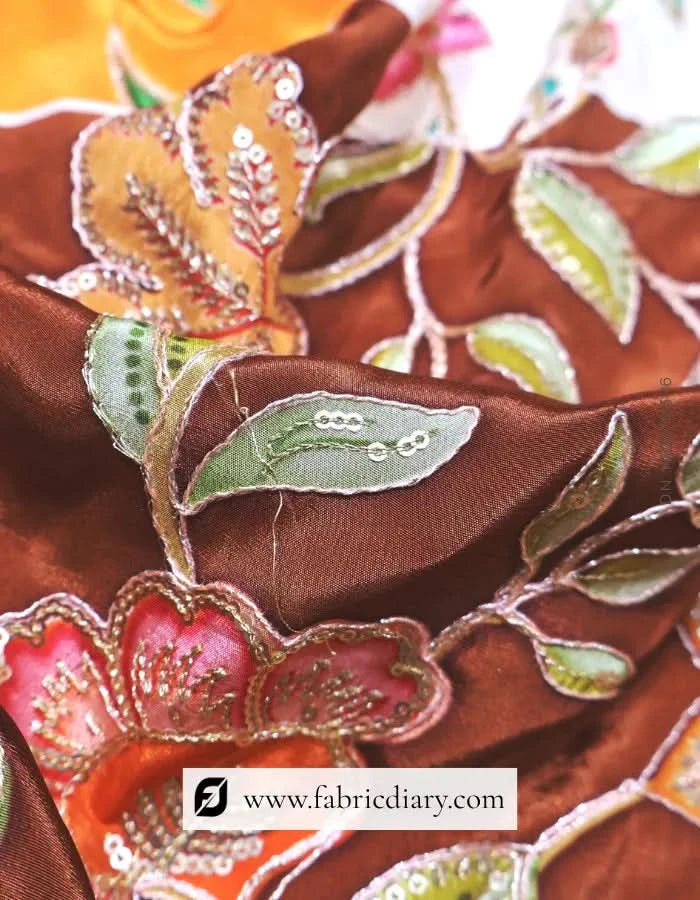  Grey Brown Floral Fabric – Maharashtra
