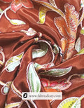  Close-up of azure floral position print fabric