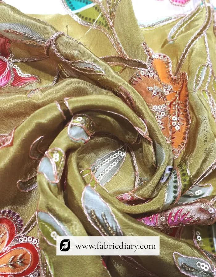  Maharashtra ethnic fabric with brown floral panel print