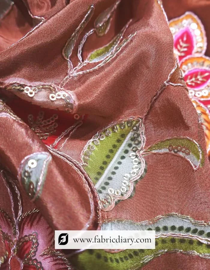  Vibrant red floral fabric roll for tailors