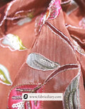  Position printed red floral fabric for Patiala dress